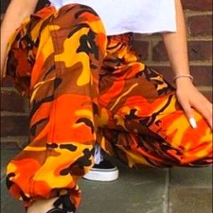 Orange Camo Cargo Pants